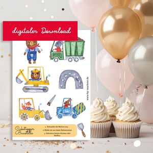 Caketopper Construction Sites Birthday - digital download