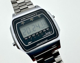 Elektronika 5 digitaal horloge heren vintage ca jaren 80