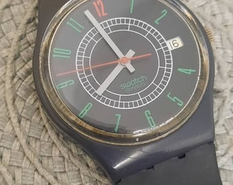 Vintage SWATCH Watch &quot;RITZ&quot; 1986 GA400 Gent Black