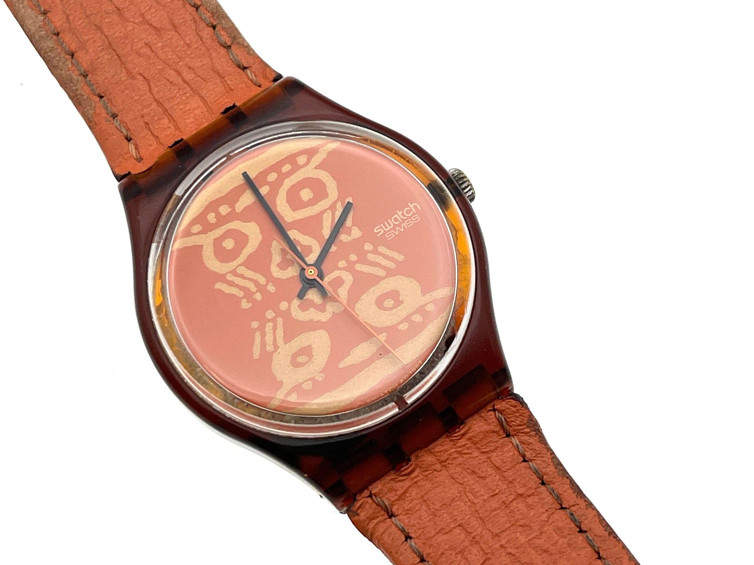 中古】Swatch AG 1992 アナログ腕時計 ブラウンレザー Swatch Ag 1992 