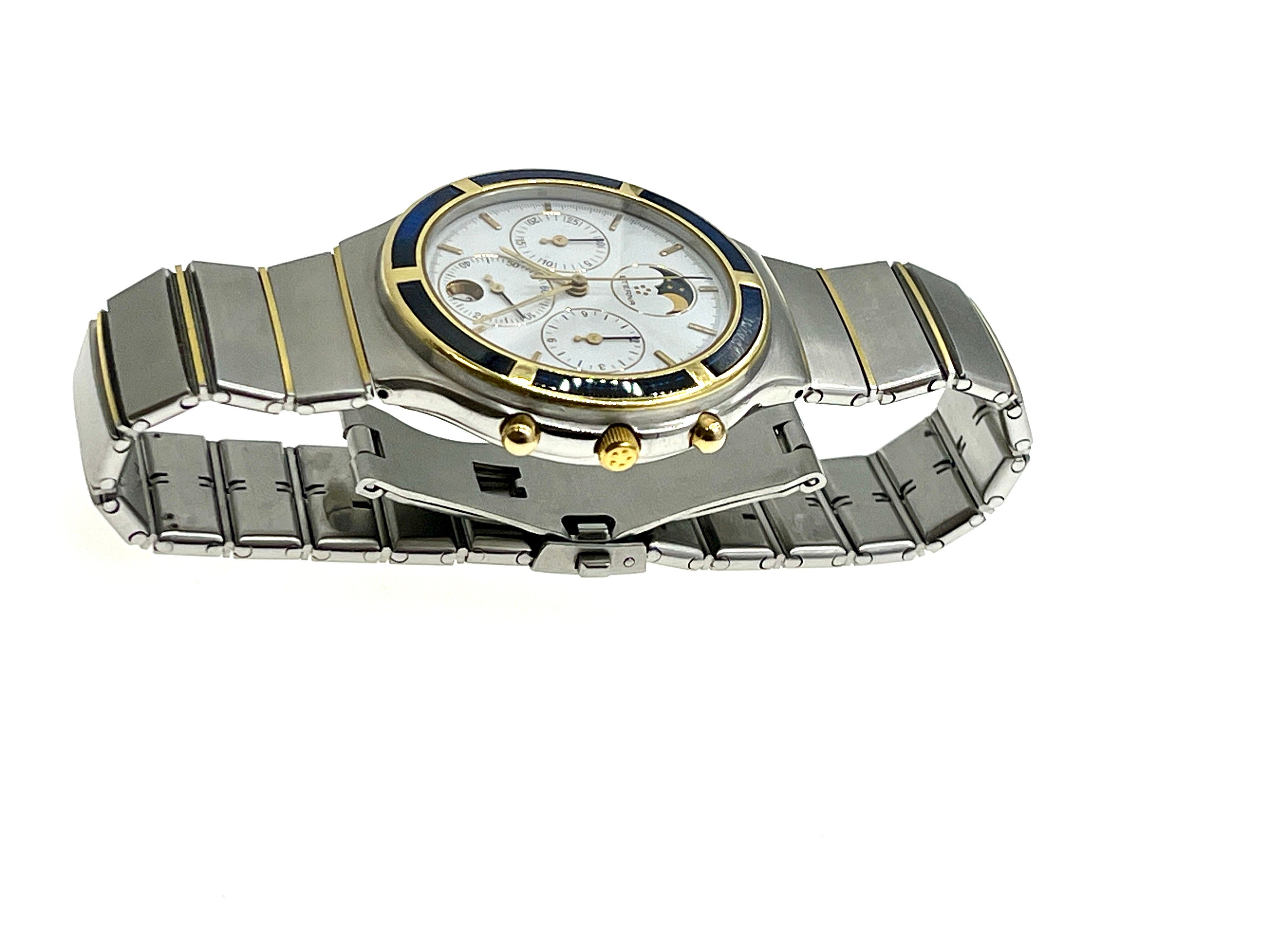 Eterna Airforce Moonphase Chronograph Steel/18k Gold Watch - Etsy