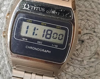 Reloj digital vintage SOLVIL et TITUS - mod 706301 alrededor de 1979 para PIEZAS o Reparación