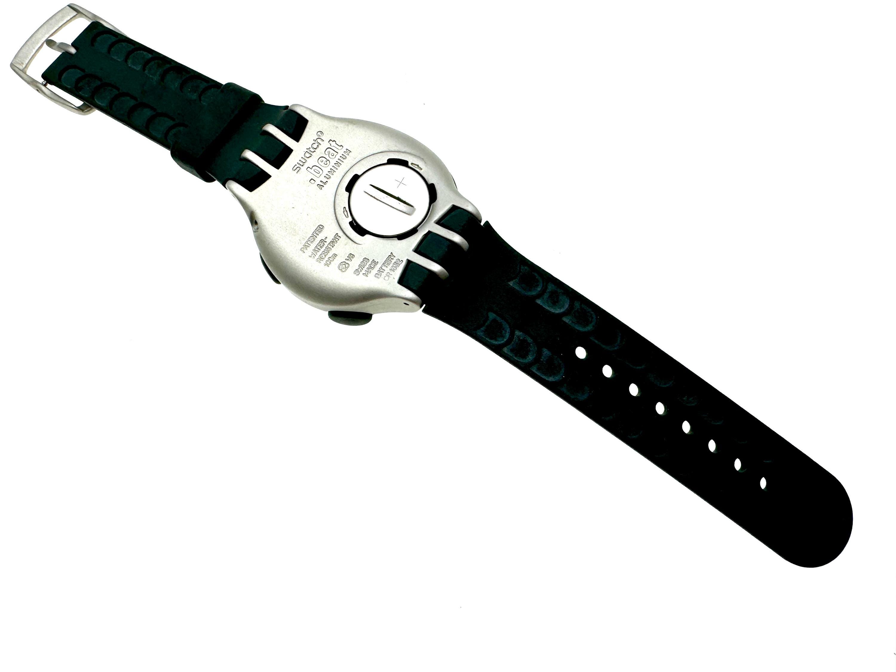 稼働　Swatch beat aluminium デジタル腕時計 Vintage Swatch .beat Aluminum Digital Watch, 1990s, Green - Etsy