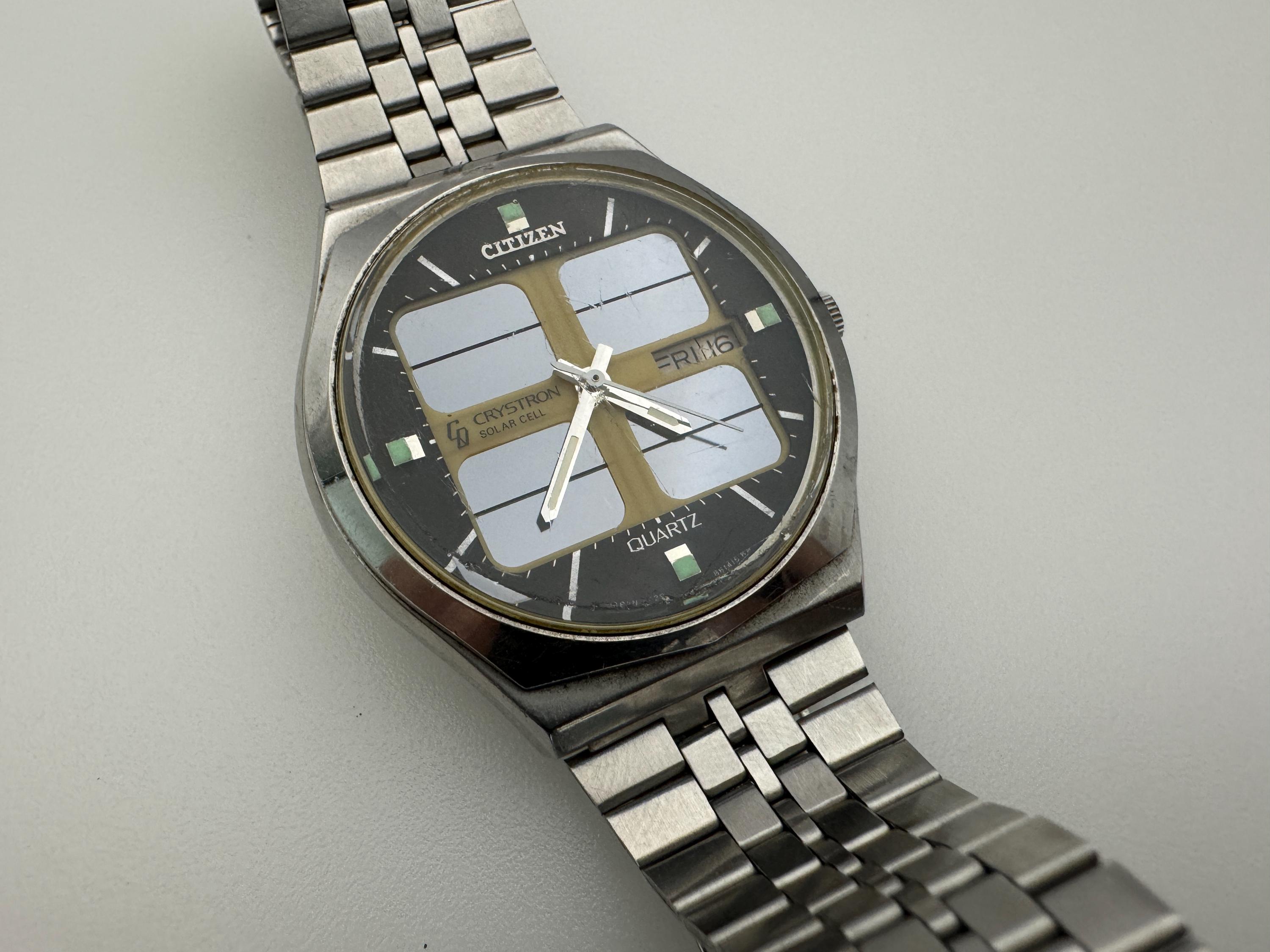 CITIZEN CRYSTRON SOLAR CELL ヴィンテージ 腕時計 Citizen Crystron Solar Cell Watch Collectible - Etsy