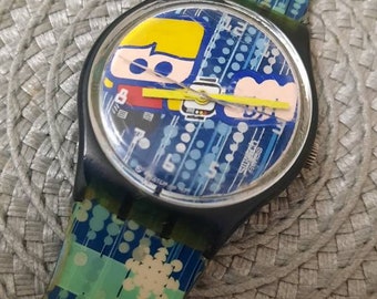 RARE Swatch Watch London Map - London Calling - AG 1999