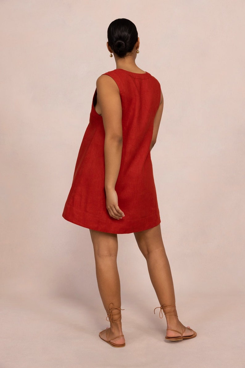 Shay Mini Dress Mini Linen Dress Linen Shift Dress Shirt Etsy