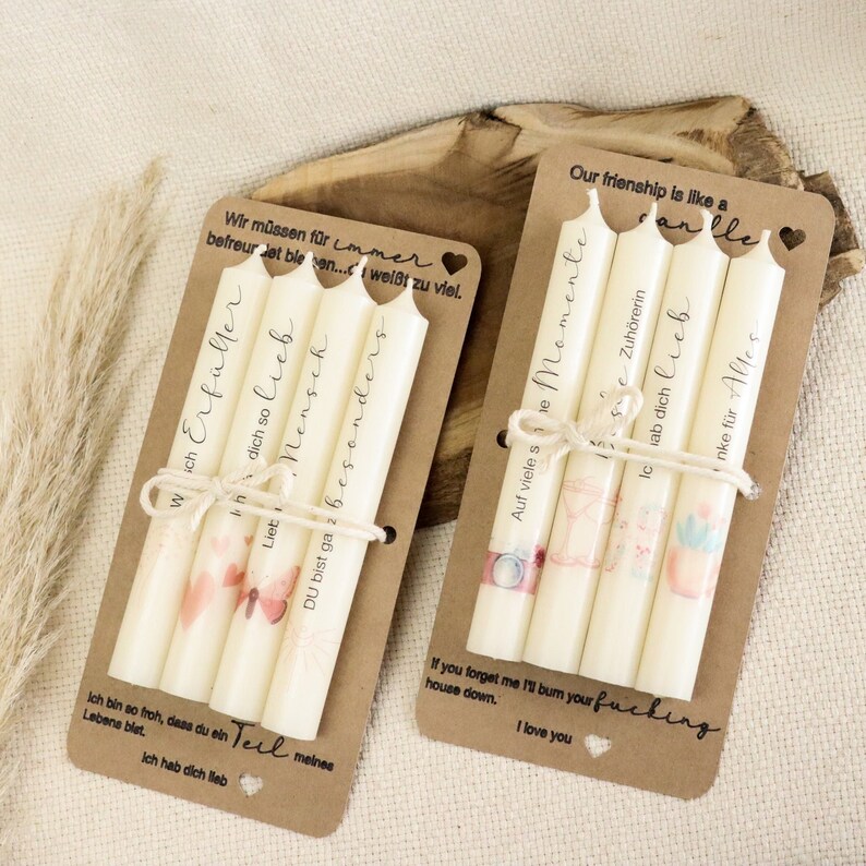 Freundin Stabkerzen mit Spruch bedruckte Kerzen Geschenk Etsy