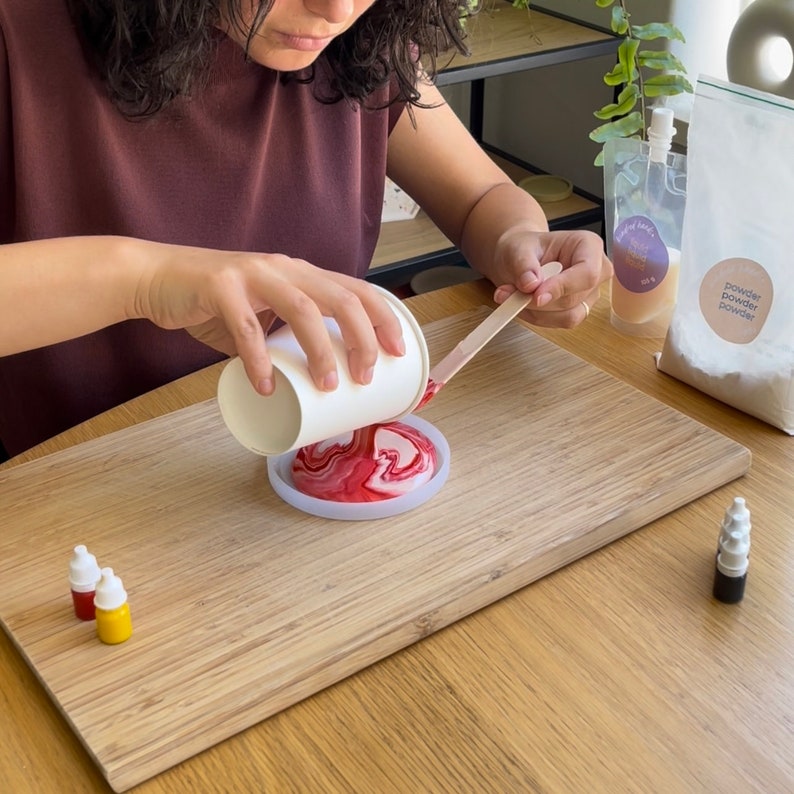 DIY Terrazzo Large Round Coaster Kit Jesmonite Kit Starter Etsy Australia