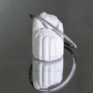 Top quality tennis bangle, diamond bracelet, bridal, s925 silver plated 18k white gold chain. Gift for her
