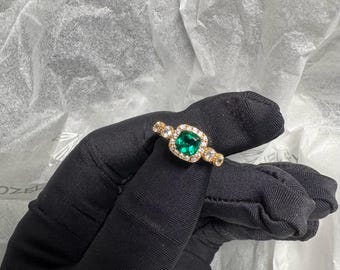High-Quality 0.48CT Emerald Gold Ring | 9K Gold | May Birthstone Jewelry | Timeless Elegance Wedding Ring for Women best gift