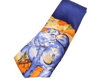 Tie Franz Marc Tower of the Blue Horses for fashion-conscious and art lovers 100% silk handmade