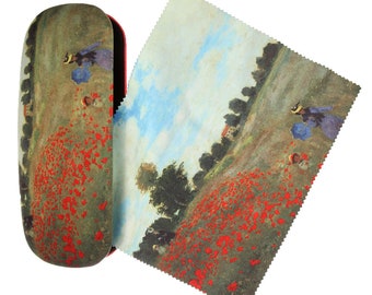 Glasses case Claude Monet "Field of Poppies" covered with velor A.V.9224