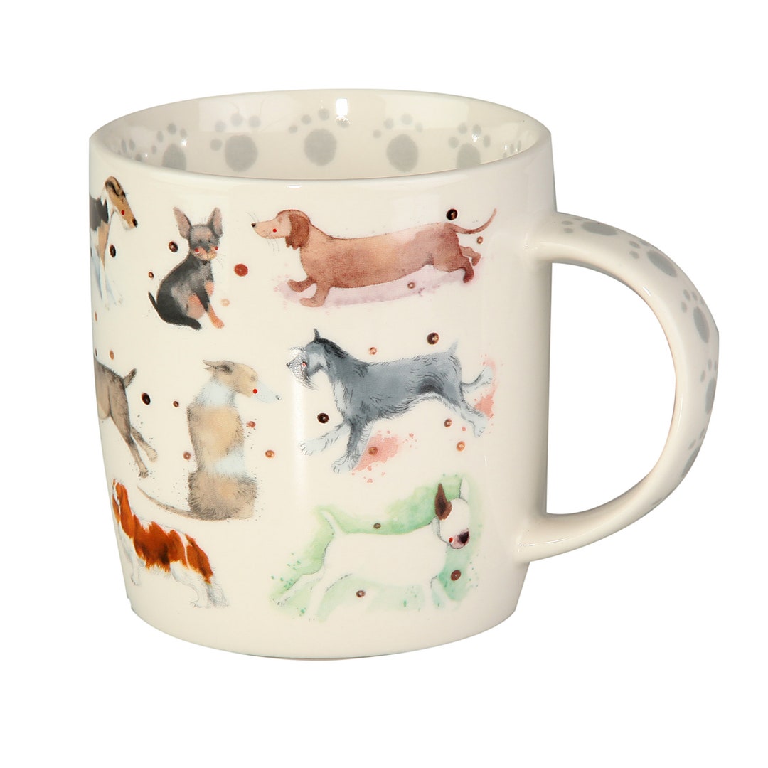 Mug En Porcelaine Buddy Le Chien - Design Alex Clark - Blanc - Neuf Sous Emballage