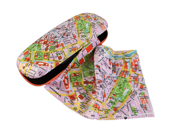 Glasses case Vienna city map Vienna City Map covered with velor including cleaning cloth with the same motif F12556