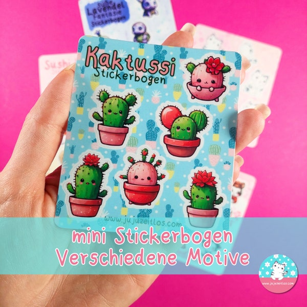 mini Stickerbogen verschiedene Motive - Kawaii Stickersheet - JujuZeitlos - Sticker Set