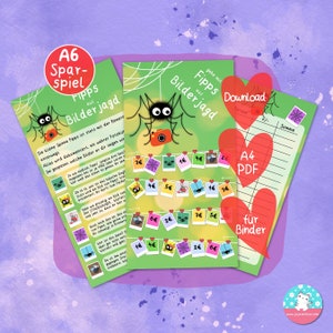 Sparspiel Fipps Bilderjagd Download - PDF A4 - Spiel Anleitung Tracker - passend für A6 Zippertaschen