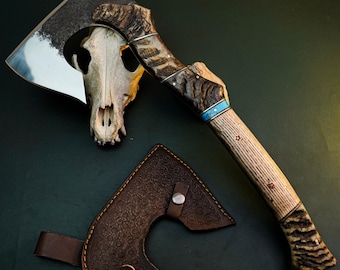 Hacha vikinga hecha a mano: decoración rústica para el hogar, hacha de camping