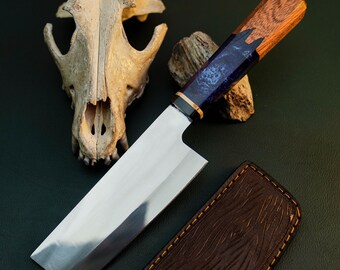 Cuchillo de carnicero japonés para cocina, camping, exteriores, acero inoxidable, hecho a mano, híbrido, aniversario, cumpleaños, regalo de San Valentín, madre/padre, ella/él