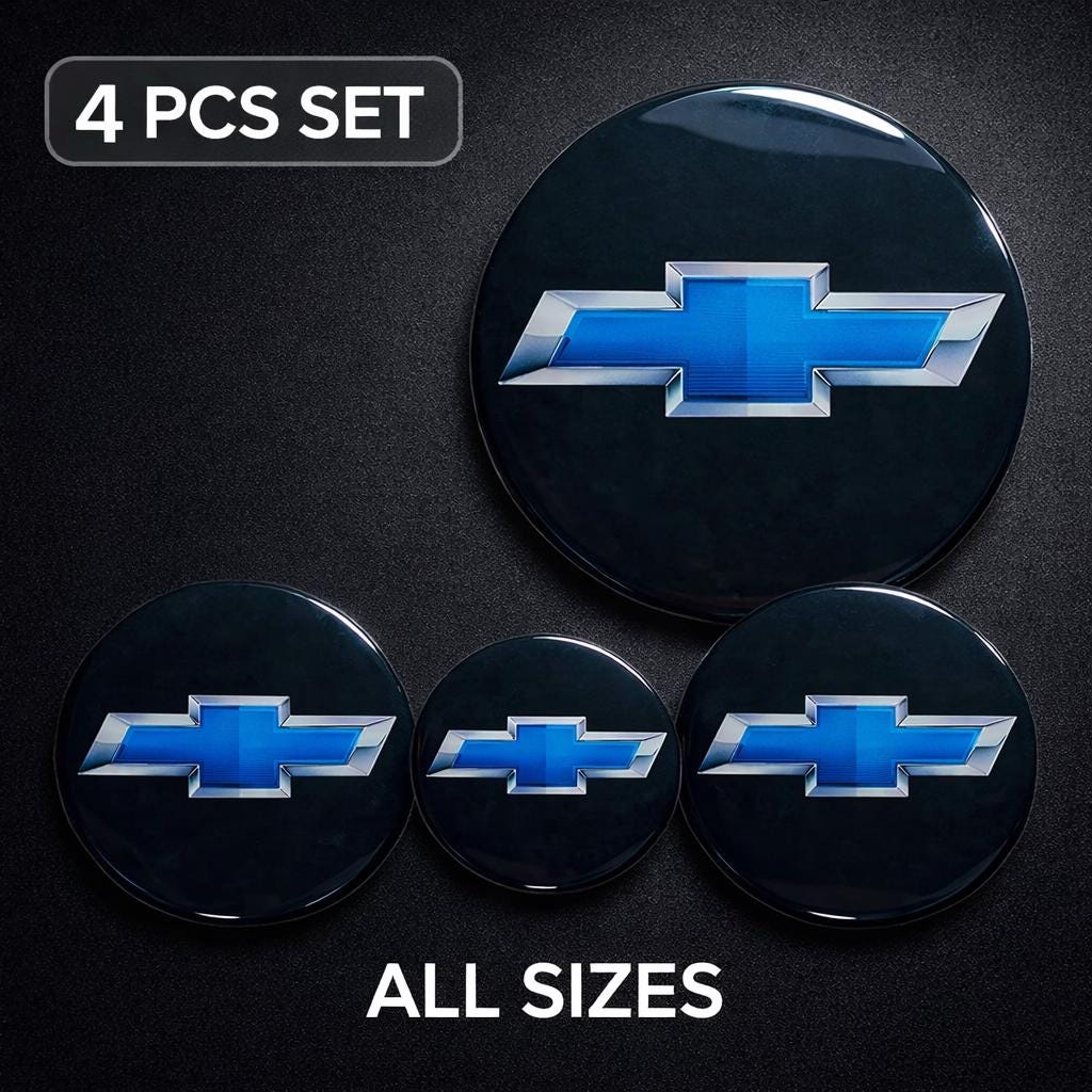 Gloss Black Malibu Wheel Center Cap Bowtie Emblem Overlays – Set Of 4 Decals
