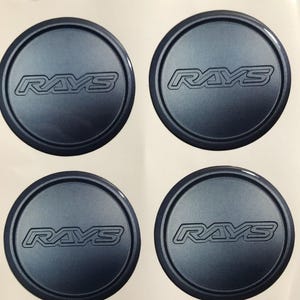 Rays Racing Epoxy Emblem Set of 4 x All sizes Domed Silicone Stickers 3D Print Logo for Wheel Center Cap, Laptop, Car interior, Door, Mirror 1