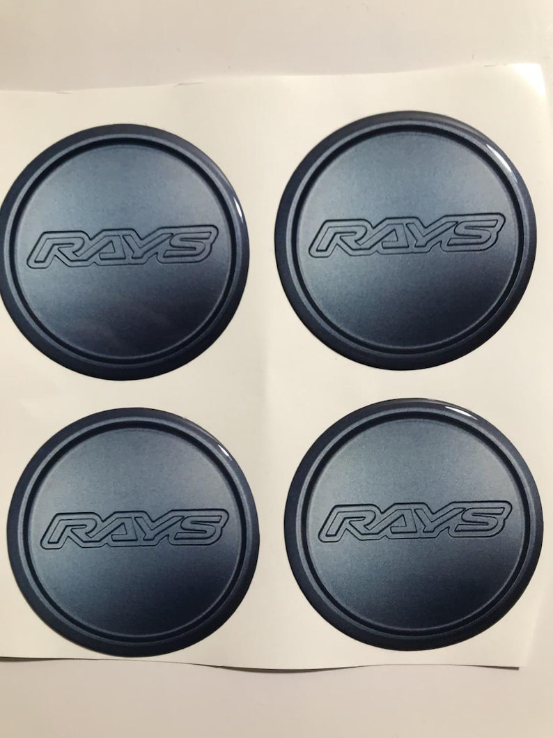 Rays Racing Epoxy Emblem Set of 4 x All sizes Domed Silicone Stickers 3D Print Logo for Wheel Center Cap, Laptop, Car interior, Door, Mirror 1