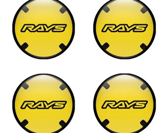 Rays Racing Epoxy Emblem Set, Domed Silicone Stickers
