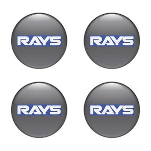 Rays Racing Epoxy Emblem Set of 4 x All sizes Domed Silicone Stickers 3D Print Logo for Wheel Center Cap, Laptop, Car interior, Door, Mirror 画像 8