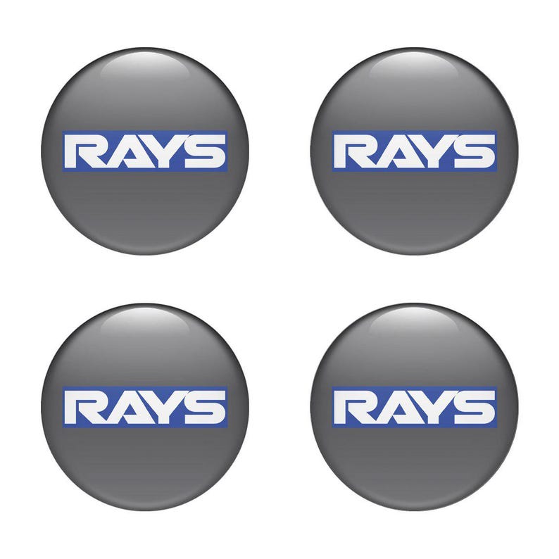 Rays Racing Epoxy Emblem Set of 4 x All sizes Domed Silicone Stickers 3D Print Logo for Wheel Center Cap, Laptop, Car interior, Door, Mirror 画像 8