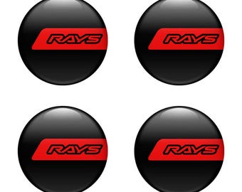 Rays Racing Epoxy Emblem Set, Domed Silicone Stickers, 3D Print