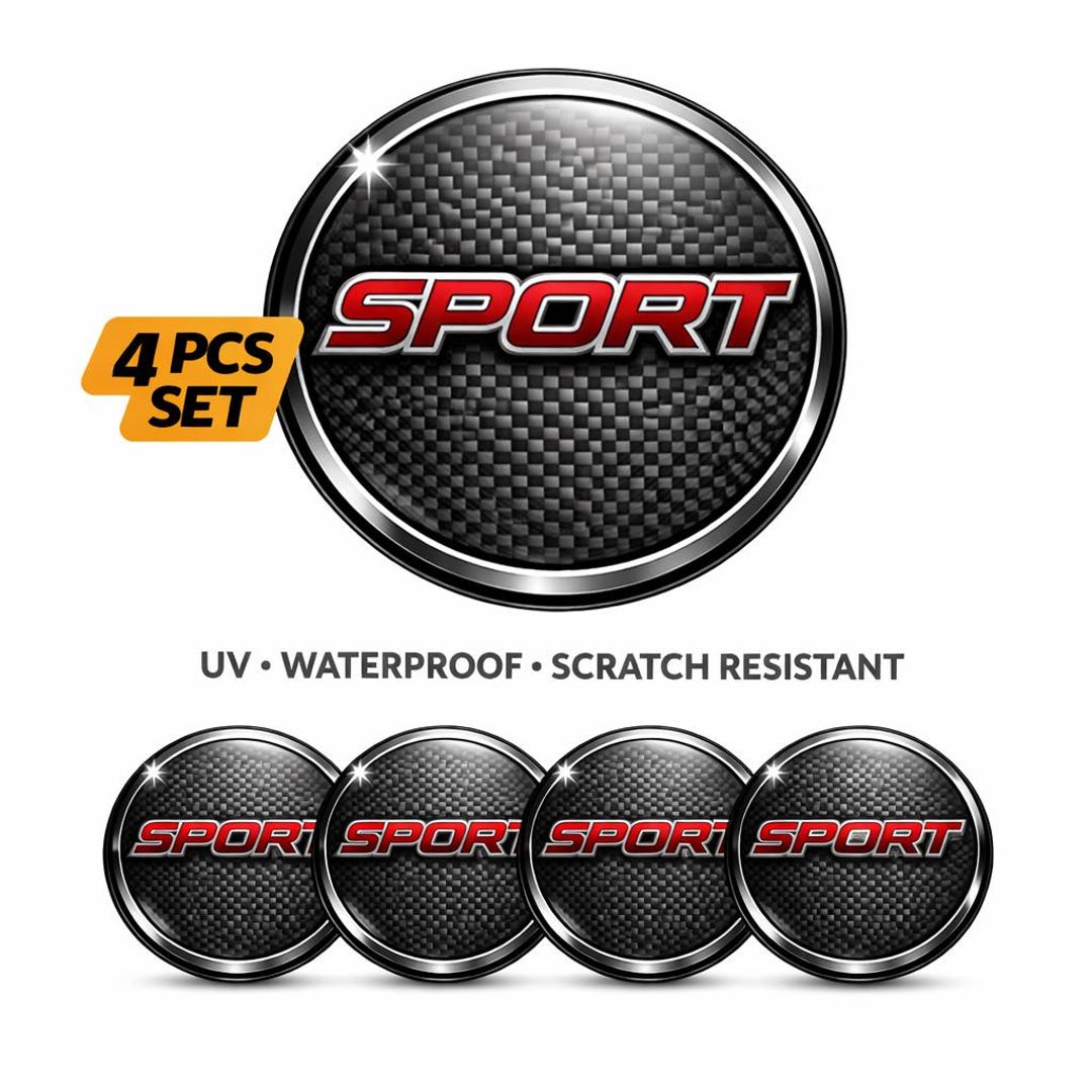 Ppf Sticker Sport Rims Sport Wheel Center Cap Stickers | Carbon Fiber Car Emblem Decals (4 PCS ...