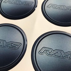 Rays Racing Epoxy Emblem Set of 4 x All sizes Domed Silicone Stickers 3D Print Logo for Wheel Center Cap, Laptop, Car interior, Door, Mirror 画像 5