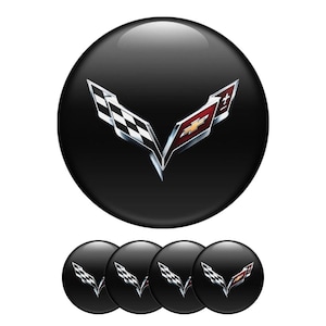 Chevrolet Epoxy Emblem Set of 4 x All sizes Domed Silicone Stickers 3D Print Logo for Wheel Center Cap, Laptop, Car interior, Door, Mirror