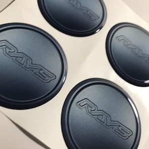 Rays Racing Epoxy Emblem Set of 4 x All sizes Domed Silicone Stickers 3D Print Logo for Wheel Center Cap, Laptop, Car interior, Door, Mirror 画像 6