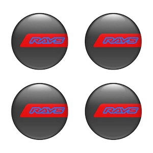 Rays Racing Epoxy Emblem Set of 4 x All sizes Domed Silicone Stickers 3D Print Logo for Wheel Center Cap, Laptop, Car interior, Door, Mirror 画像 9