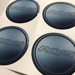 Rays Racing Epoxy Emblem Set of 4 x All sizes Domed Silicone Stickers 3D Print Logo for Wheel Center Cap, Laptop, Car interior, Door, Mirror 画像 7