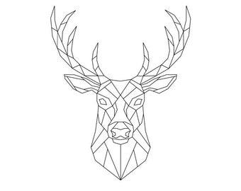 Deer Head Instant Digitale Download PNG SVG-bestanden