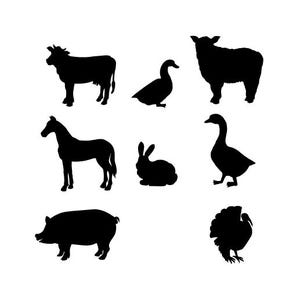 Farm Animals Silhoutte Bundle Instant Digital Download PNG SVG Files
