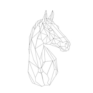 Pferdekopf Sofortiger digitaler Download PNG-SVG-Dateien, Geometrischer Kopf, Schnittdateien