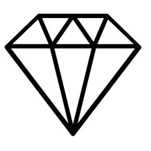 Puede incluir: Un dibujo en blanco y negro de un diamante.