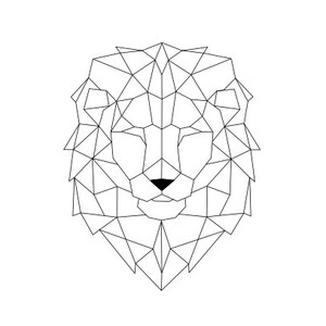 幾何学的なライオンの頭のインスタントデジタルダウンロードPNG SVGファイル
