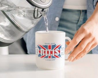 British ceramic mug 330 ml with inscription british london england