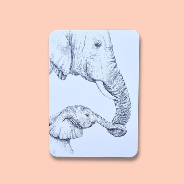 Olifantenkaart, knuffel voor jou , moeder en kind , kaart met olifanten, ansicht olifanten