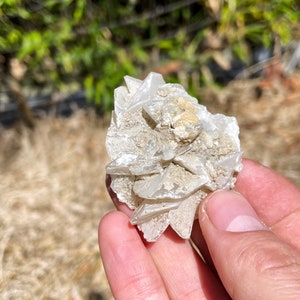 Bladed Calcite Over Thin Agate