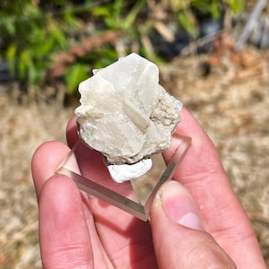 Nice Thumbnail Specimen- Bladed Poker Chip Calcite In Matrix