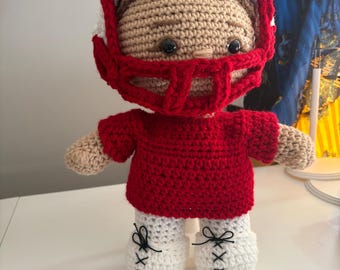 Crochet Weebee Football Player Doll – Handmade Amigurumi Athlete | Custom Team Colors Available!