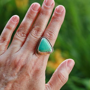 Number 8 Turquoise Sterling Silver Ring Boho Chic Ring Size 8.5
