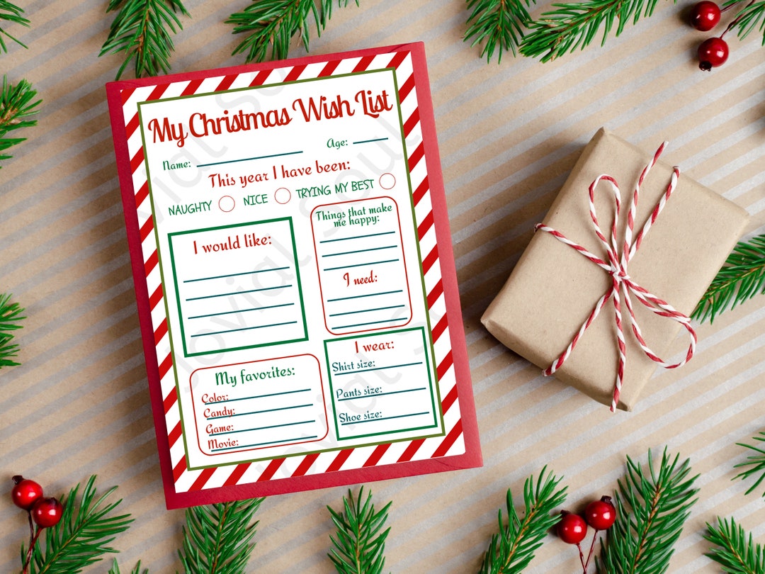 Christmas Wish List Digital Print Etsy