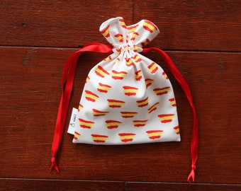 Spanish flag drawstring bag