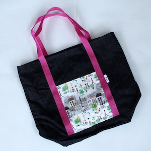 Große Jeans-Tasche mit Paris-Szenentaschen