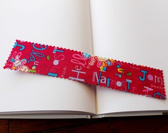 Multilingual "Hello" fabric bookmark
